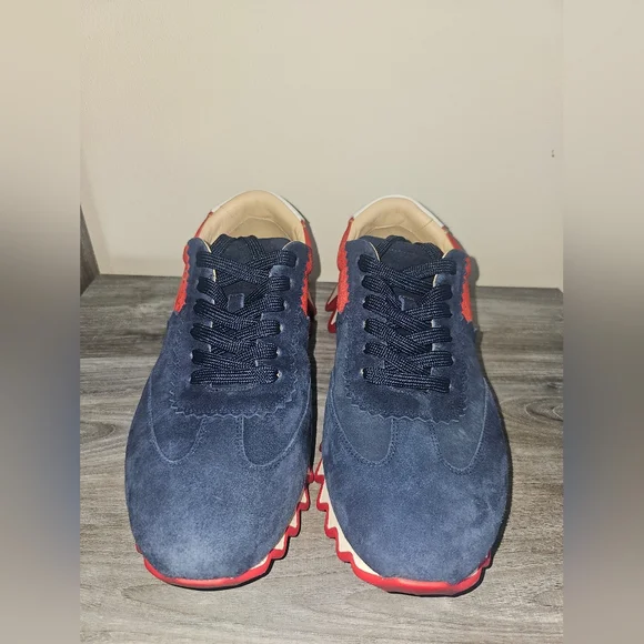 Christian Louboutin Loubi Shark Sneakers - Blue and Red - Picture 4 of 7